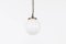 Ribbed Spherical Opaline Pendant Light, Image 1