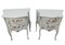 Louis XV Bedside Tables with Floral Design and Marble Tops, 1950s, Set of 2, Image 3