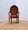 Vintage Stuhl mit Medaillon aus Stoff & Holz 6