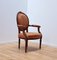 Vintage Stuhl mit Medaillon aus Stoff & Holz 9