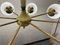 Lampadario Sputnik a 8 luci in ottone e ceramica, anni '50, Immagine 12