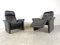 Black Leather Reclining Armchairs, 1970s, Set of 2 5