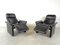 Black Leather Reclining Armchairs, 1970s, Set of 2 1