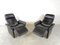 Black Leather Reclining Armchairs, 1970s, Set of 2 2