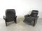 Black Leather Reclining Armchairs, 1970s, Set of 2, Image 3