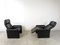 Black Leather Reclining Armchairs, 1970s, Set of 2 4