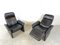 Black Leather Reclining Armchairs, 1970s, Set of 2 7