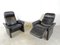Black Leather Reclining Armchairs, 1970s, Set of 2 6