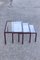 Mesas de metal lacado en burdeos y latón de Maison Jansen, Francia, años 50. Juego de 3, Imagen 10