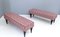 Vintage Benches with Red Patterned Fabric Upholstery, Italy, Set of 2 4