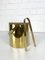 Brass & Teak Ice Bucket and Ice Tong attributed to Arne Jacobsen for Stelton Brassware, 1960s 9