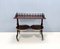 Vintage Walnut Serving Cart or Console Table with 2 Sliding Shelves, Italy, Image 6