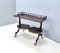 Vintage Walnut Serving Cart or Console Table with 2 Sliding Shelves, Italy, Image 1