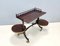 Vintage Walnut Serving Cart or Console Table with 2 Sliding Shelves, Italy 2