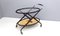 Vintage Ebonized Beech Serving Cart with Oriental Print by Cesare Lacca, Italy 4