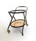 Vintage Ebonized Beech Serving Cart with Oriental Print by Cesare Lacca, Italy 6