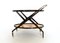 Vintage Ebonized Beech Serving Cart with Oriental Print by Cesare Lacca, Italy, Image 2