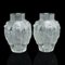 French Art Nouveau Flower Vases in Frosted Glass after Lalique, Set of 2, Image 1