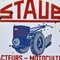 Cartel de metal esmaltado Staub Tractors, Francia, años 50, Imagen 8