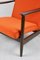 GFM-142 Lounge Chair in Orange Velvet attributed to Edmund Homa, 1970s 2