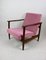 GFM-142 Sessel aus rosa Samt, Edmund Homa zugeschrieben, 1970er 5