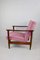 GFM-142 Lounge Chair in Pink Velvet attributed to Edmund Homa, 1970s 7