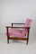 GFM-142 Lounge Chair in Pink Velvet attributed to Edmund Homa, 1970s, Image 7
