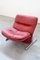 Lounge Chair and Footrest in Red Leather by Vitelli e Ammannati for Brunati, 1970s-1980s, Set of 2 7