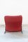 Lounge Chair and Footrest in Red Leather by Vitelli e Ammannati for Brunati, 1970s-1980s, Set of 2 8