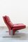 Lounge Chair and Footrest in Red Leather by Vitelli e Ammannati for Brunati, 1970s-1980s, Set of 2 6
