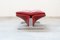 Fauteuil et Repose-Pieds en Cuir Rouge par Vitelli e Ammannati pour Brunati, 1970s-1980s, Set de 2 10