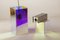 Didodado Iridescent Acrylic Glass Pendant and Wall Light from Emporium, 1990s, Set of 2 1