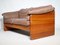 Sofá de teca y cuero de Mikael Laursen, años 70, Imagen 8
