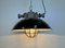 Industrial Black Enamel and Cast Iron Cage Pendant Light, 1950s 19