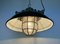 Industrial Black Enamel and Cast Iron Cage Pendant Light, 1950s 20