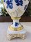 Bavarian Amphora Shaped Vases in White & Gold Porcelain with Handmade Blue Floral Decorations & Golden Swan Neck-Shaped Handles, Set of 2 14