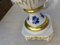 Bavarian Amphora Shaped Vases in White & Gold Porcelain with Handmade Blue Floral Decorations & Golden Swan Neck-Shaped Handles, Set of 2, Image 11