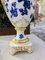 Bavarian Amphora Shaped Vases in White & Gold Porcelain with Handmade Blue Floral Decorations & Golden Swan Neck-Shaped Handles, Set of 2, Image 15