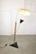 Italienische Mid-Century Stehlampe aus Aluminium & Holz mit Reflektor 7