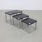 Nesting Tables in Chrome and Wood, 1970s, Set of 3 2