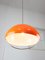 Lámpara colgante italiana era espacial grande de vidrio acrílico naranja, años 70, Imagen 3