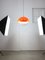 Lámpara colgante italiana era espacial grande de vidrio acrílico naranja, años 70, Imagen 6
