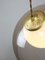 Lámpara colgante italiana era espacial de latón, vidrio opalino y acrílico, Imagen 3