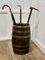 Large Brass and Oak Barrel Stick Stand 3