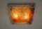 Aplique de pared de cristal de Murano naranja, Italia, años 60, Imagen 4