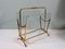 Magazine Rack in Brass and Glass, Italy, 1950s-1960s, Image 1