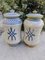 Deruta Pharmacy Vases Albarelli in White Ceramic with Blue Paintings, 1950s, Set of 2 3