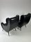 Vintage Italian Black Armchairs in the style of Marco Zanuso, Set of 2, Image 3