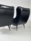 Vintage Italian Black Armchairs in the style of Marco Zanuso, Set of 2 2