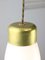 Mid-Century Italian Brass and Opaline Glass Pendant Lamp, Image 8